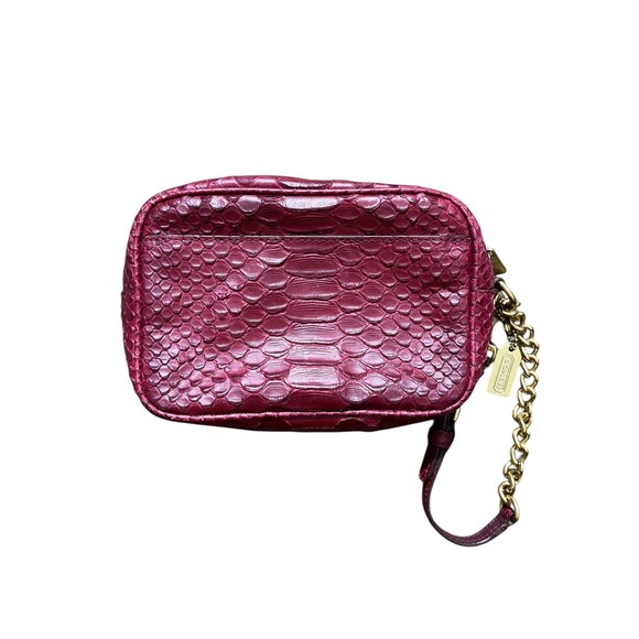 Coach Wristlet Bag Legacy Embossed Leather Python Deep Port Zip 49696 - Picture 6 of 15